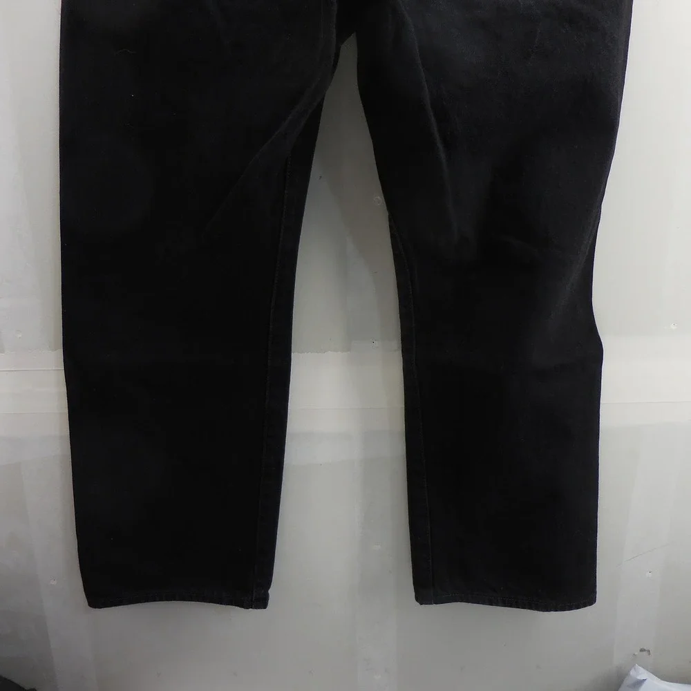 Levis 501 Original Fit Mens Black Denim Jeans Button Fly Straight Leg 42x30